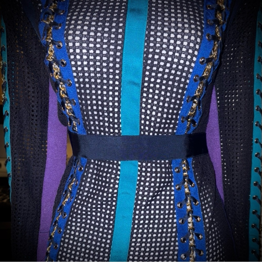 High Fashion Chain Knitted Mesh Dress